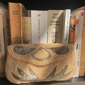 Elegant Pearl Beaded Clutch